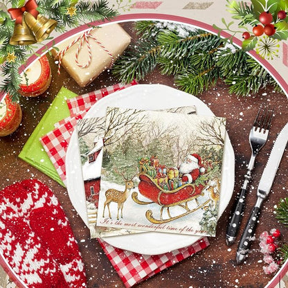 Janlaugh 200 Pcs Christmas Cocktail Napkins Disposable Nutcracker Paper Napkins - Image 6