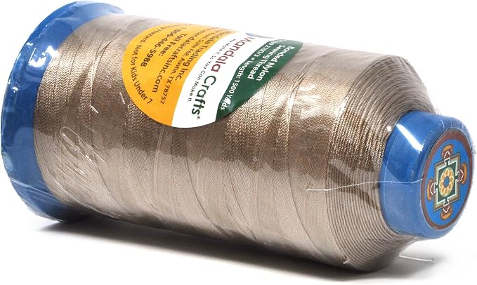 Mandala Crafts Bonded Nylon Thread Khaki Heavy Duty Sewing Threads - Image 3