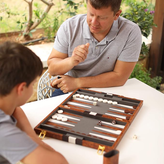 Backgammon Set - 15 Inch Classic Backgammon Board Game Sets Handheld - - Image 7