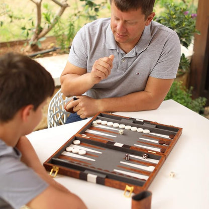 Backgammon Set - 15 Inch Classic Backgammon Board Game Sets Handheld - - Image 7