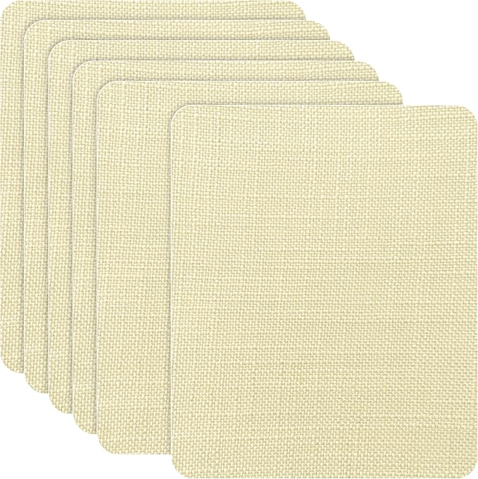 Azobur Coarse Linen Repair Patches, 6 Piece Self-Adhesive Linen Fabric Patches by Azobur
