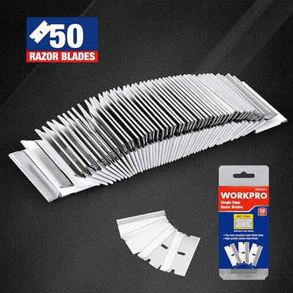 WORKPRO 50-Pack Single Razor Edge Blades, Industrial Scraper Razor Blades - Image 6