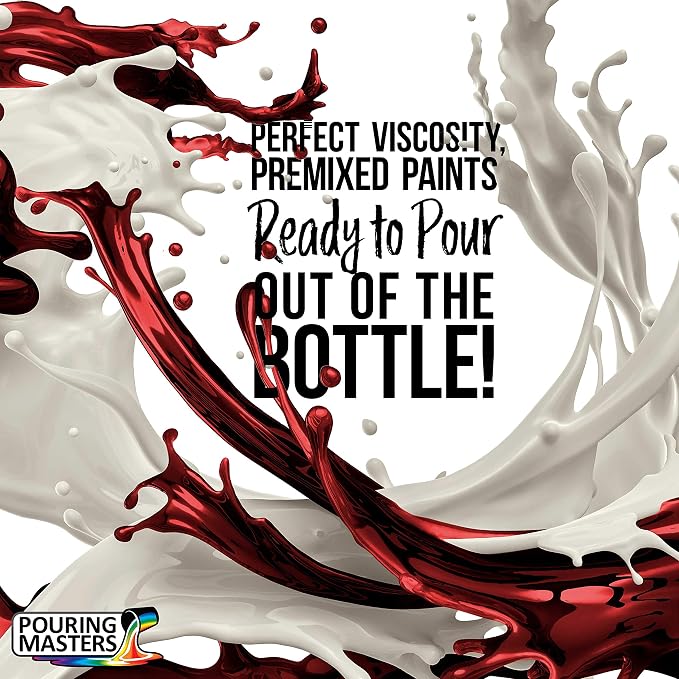 POURING MASTERS Crimson Red Acrylic Ready to Pour Pouring Paint - Image 2