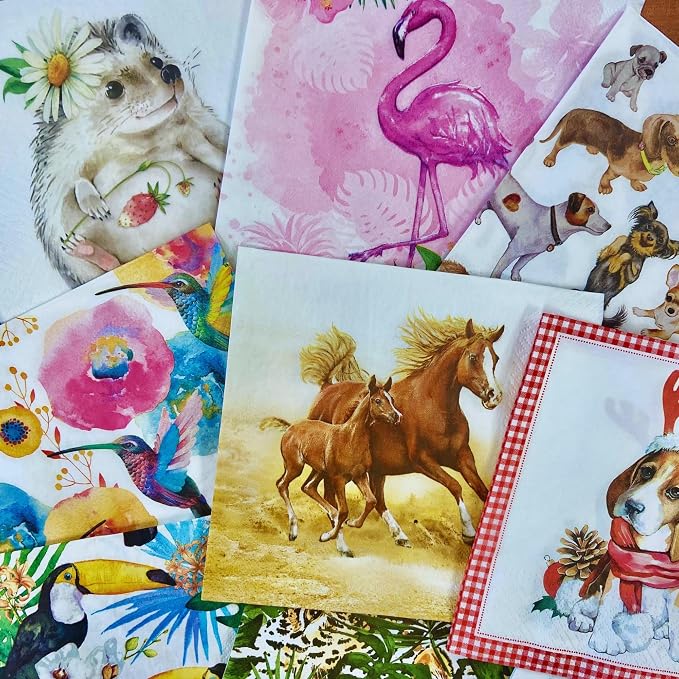Mystery Pack Decoupage Paper Napkins, 20-ct Assorted Surprise Napkins, - Image 3