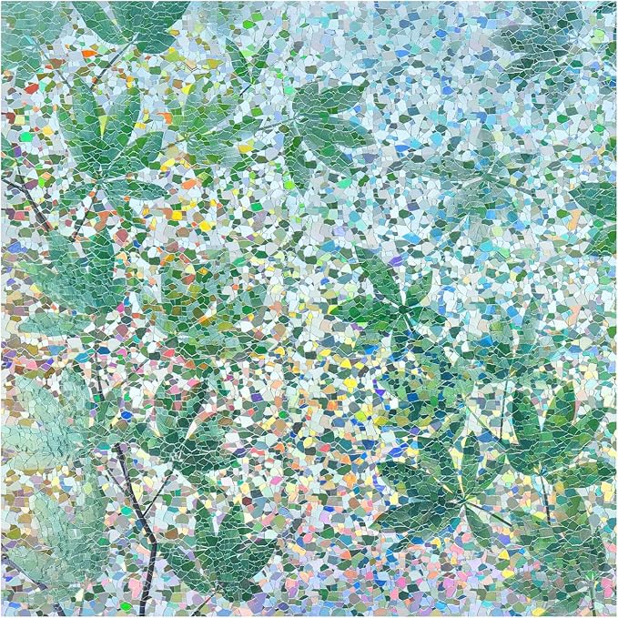 rabbitgoo Rainbow Window Privacy Film Decorative Stained Glass Diamond Pattern by rabbitgoo
