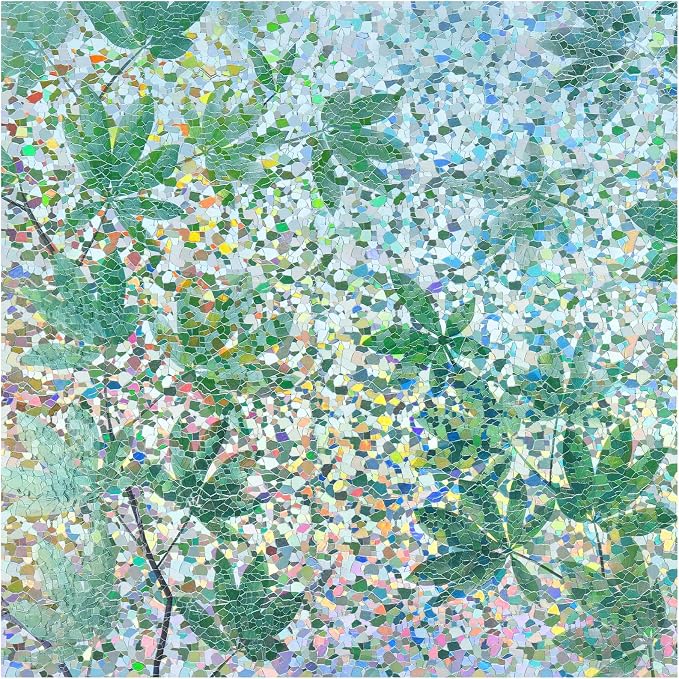 rabbitgoo Rainbow Window Privacy Film Decorative Stained Glass Diamond Pattern by rabbitgoo