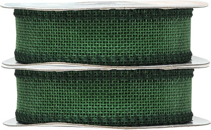 Mandala Crafts Green Burlap Ribbon 1 Inch Wide Jute Ribbons - Image 2