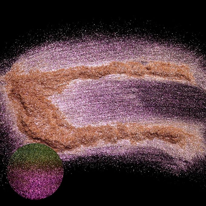 Matio Chameleon Mica Powder, 1.06oz/ 30g Champagne Coral Chrome Powder - Image 2