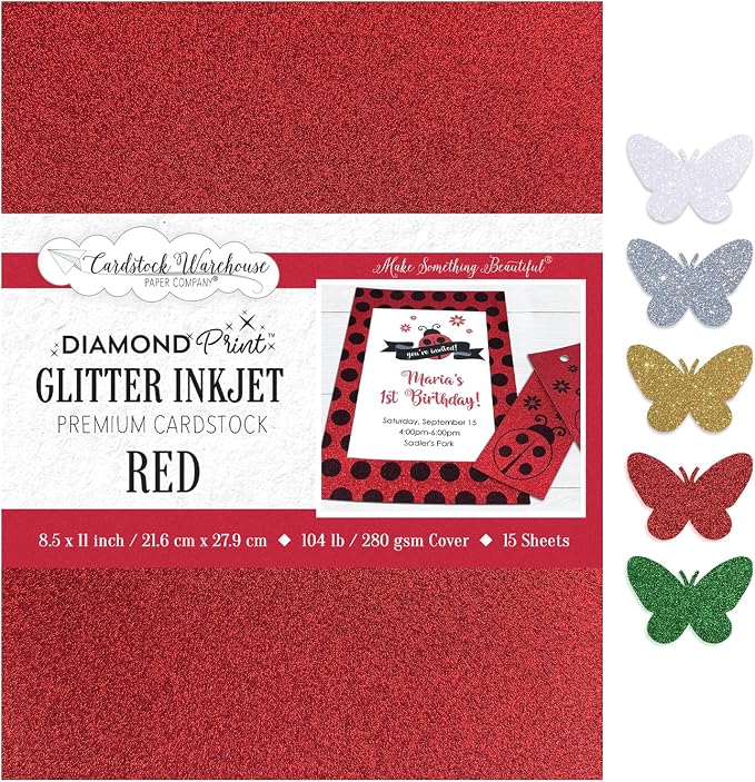Cardstock Warehouse Diamond Print Inkjet Glitter by CardstockWarehouse%E2%84%A2