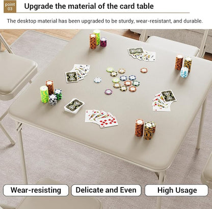 Folding Card Table, 34 Inch Portable Square Game Table - Image 5
