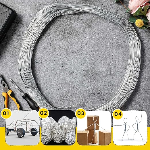 Zonon 100 ft 1/8 Inch Aluminum Armature Wire Metal Armature Bendable Aluminum - Image 3