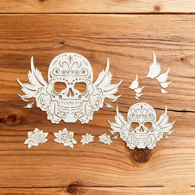 TIAMECH A4 Reusable Flying Skull Wings Stencil - Image 4