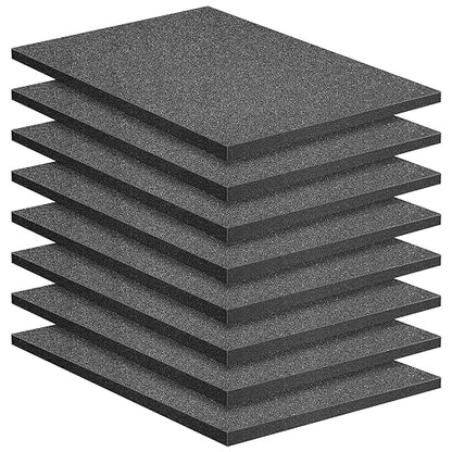 DECOHS 8 Pcs Polyurethane Foam Sheet- 16 x 12 x 1 Inch Cuttable Foam Inserts by DECOHS