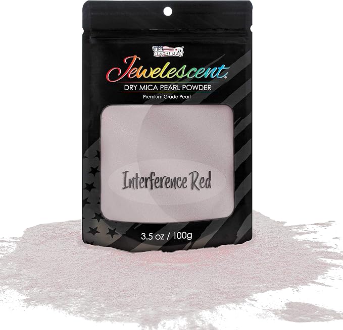 U.S. Art Supply Jewelescent Mica Pearl Pigment Powder, Interference Red 3.5 oz by USArtSupply