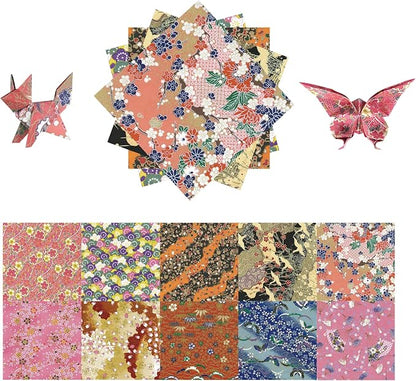 Origami Paper Kit 50 Sheets 6 Inch Square Double Sided Color 10 Vivid Sakura by Bestartsuppliesforyou