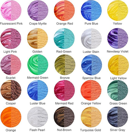 MTBJZJ Mica Powder for Resin, 25 Colors - 20g/Bottle of Epoxy Resin Color - Image 2