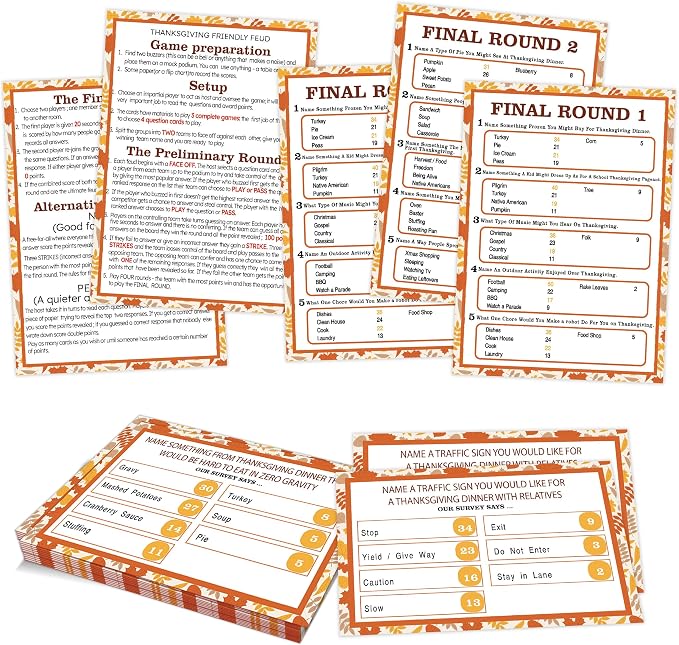 Thanksgiving Family Feud Game, Thanksgiving Party Games by rorusio