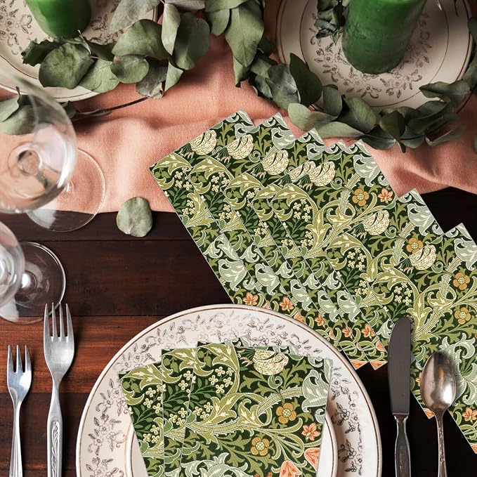 80PCS Vintage Floral Paper Napkins - Image 5