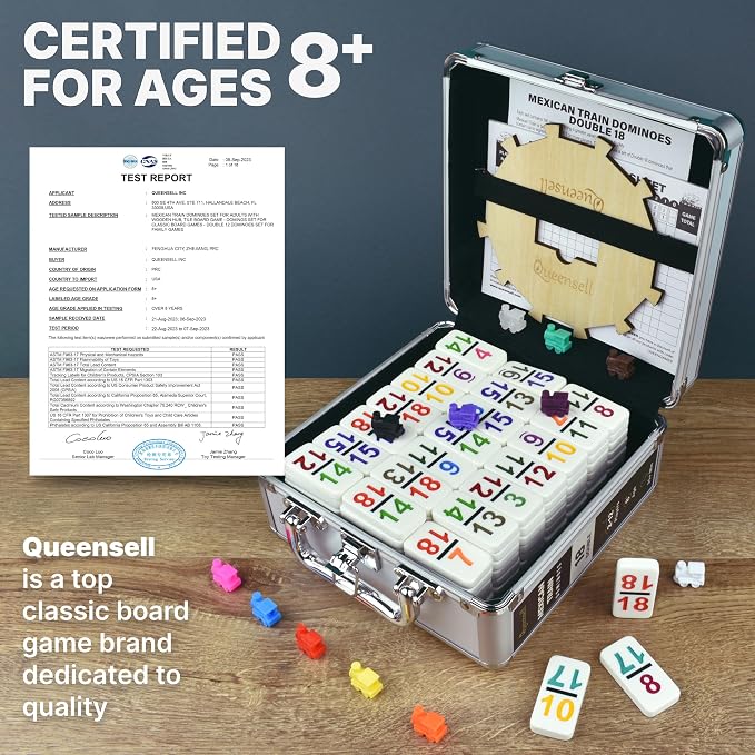 Queensell Mexican Train Dominoes Set - Image 4