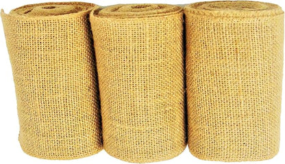 3 Pack Burlap Garland and Wreath Ribbon Wide 5" x 15 Yards Natural Jute 5 Inch - Image 3