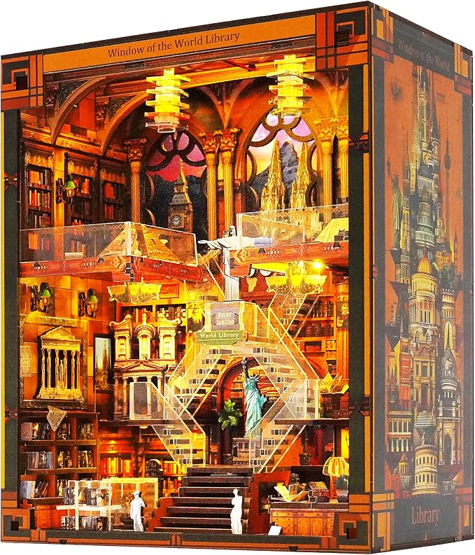 Book Nook Kit - DIY Miniature World Library Booknook - 3D Wooden Puzzle - by Unknown