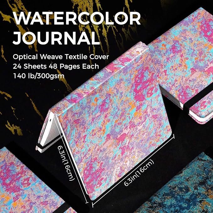 Funto Watercolor Journal, 24 Sheets, 100% Cotton Cold Press, 300gsm/140lb - Image 2