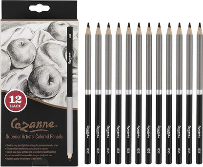 Creative Mark Cezanne Premium Colored Pencils Black Set of 12 by Cezanne