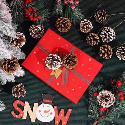 Fovths 24 Pieces Christmas Pine Cones Pick Pinecones Ornament Christmas Tree - Image 5