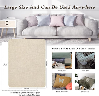 Coarse Linen Repair Patches, Self-Adhesive Linen Fabric Patches, 8X11 inch 2 PCS - Image 4