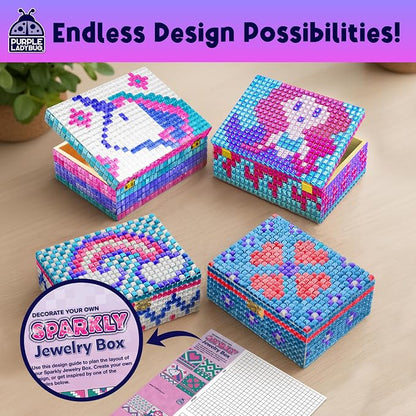 PURPLE LADYBUG Sparkly DIY Wooden Jewelry Box Craft - Image 4