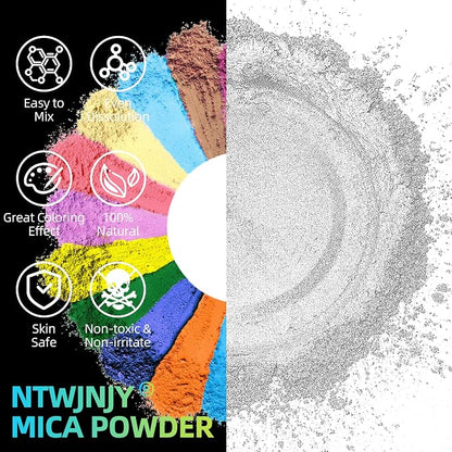 Pearl White Mica Powder for Epoxy Resin，Natural Shimmer Mica Powder Used for - Image 2