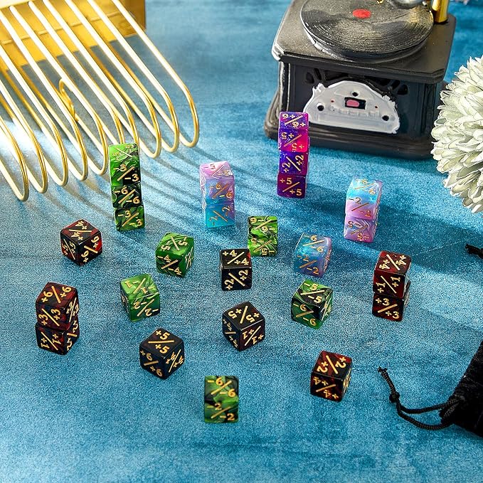 Sumind 48 Pcs Magic Life Counter Dice -1/+1 Counters Commander Buff Tokens 6 - Image 5