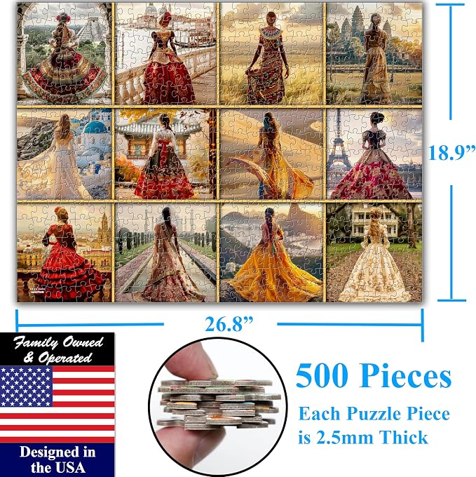 Think2Master Beautiful Dresses from Around The World 500 Pieces Large Format - Image 6