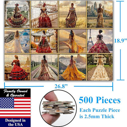 Think2Master Beautiful Dresses from Around The World 500 Pieces Large Format - Image 6