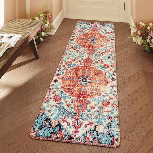 Lahome Floral Washable Kitchen Runner Rug by Lahome