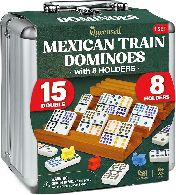 Queensell Mexican Train Dominoes Set Double 15 by Queensell