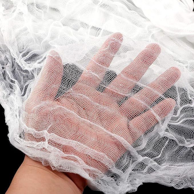 Boao Halloween Cheese Cloth 85 x 197 Inch White Cheesecloth Roll - Image 3