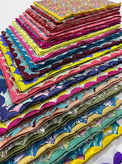 Ridhi Mix Random Hand Block Print Napkins 18" x 18" Set of 6 Reusable Cotton - Image 4