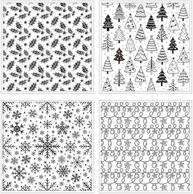 CHGCRAFT 4 Pcs Christmas Elements Polymer Clay Texture Sheets Snowflakes - Image 8