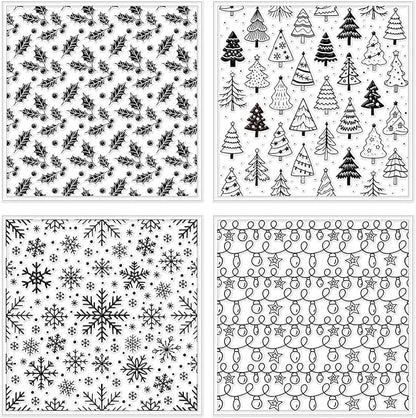 CHGCRAFT 4 Pcs Christmas Elements Polymer Clay Texture Sheets Snowflakes - Image 8