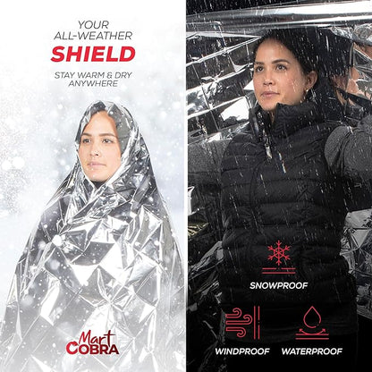 Mart Cobra Emergency Blanket 100-Pack | Reflective Thermal Blanket | Survival - Image 7