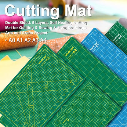 WORKLION 12" x 18" Art Self Healing PVC Cutting Mat, Double Sided, Gridded - Image 5