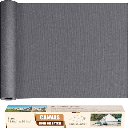 KING MOUNTAIN Canvas Iron on Patch, Waterproof 100% Cotton Fabric Repair Patch by ForABetterHomeLife
