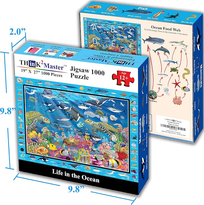 Think2Master Colorful Ocean Life 1000 Pieces Jigsaw Puzzle - Image 3