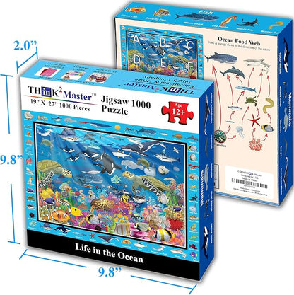 Think2Master Colorful Ocean Life 1000 Pieces Jigsaw Puzzle - Image 3