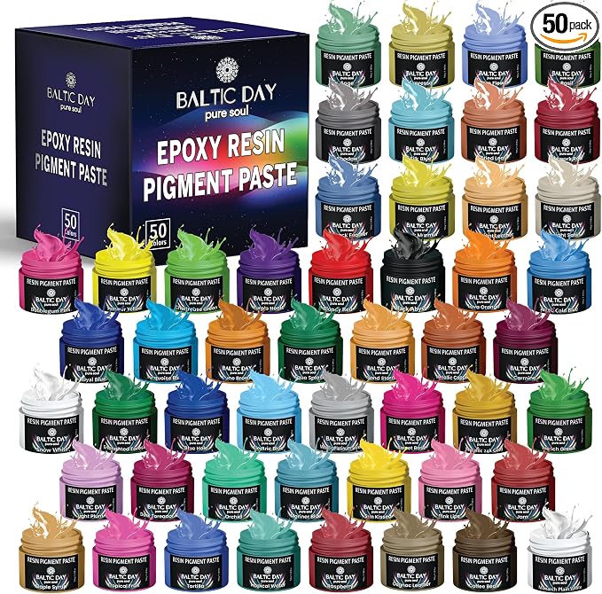 BALTIC DAY 50 Color Epoxy Pigment Paste Set – Opaque Resin Colorant, High by BALTICDAYpuresoul