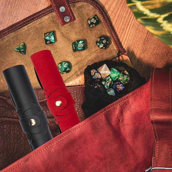 SIQUK 2 Pieces Octopus Dice Rolling Tray PU Leather Dice Mat Folding Scroll - Image 6