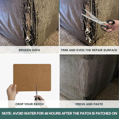 Azobur Couch Patch Repair Fabric, Microfiber Fabric, Self-Adhesive, - Image 4