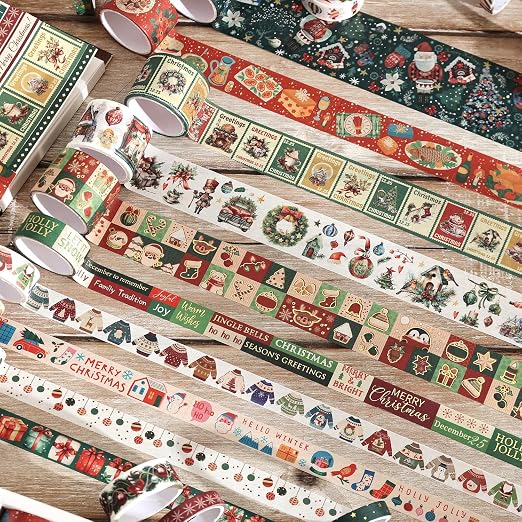 25 Rolls Christmas Gift Washi Tape Set, Festivals New Year Decorative Tapes - Image 6