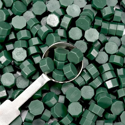 Yoption 360Pcs Olive Green Sealing Wax Beads, Hexagon Wax Seal Beads - Image 2